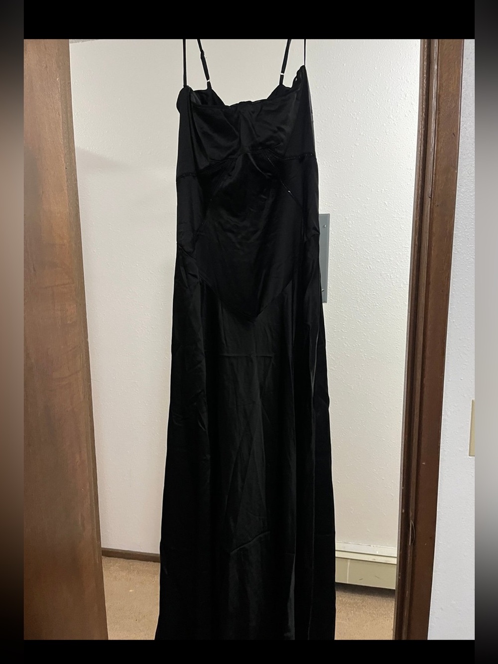 House of CB London Anabella Black Satin Maxi Dress - Picture 3 of 10